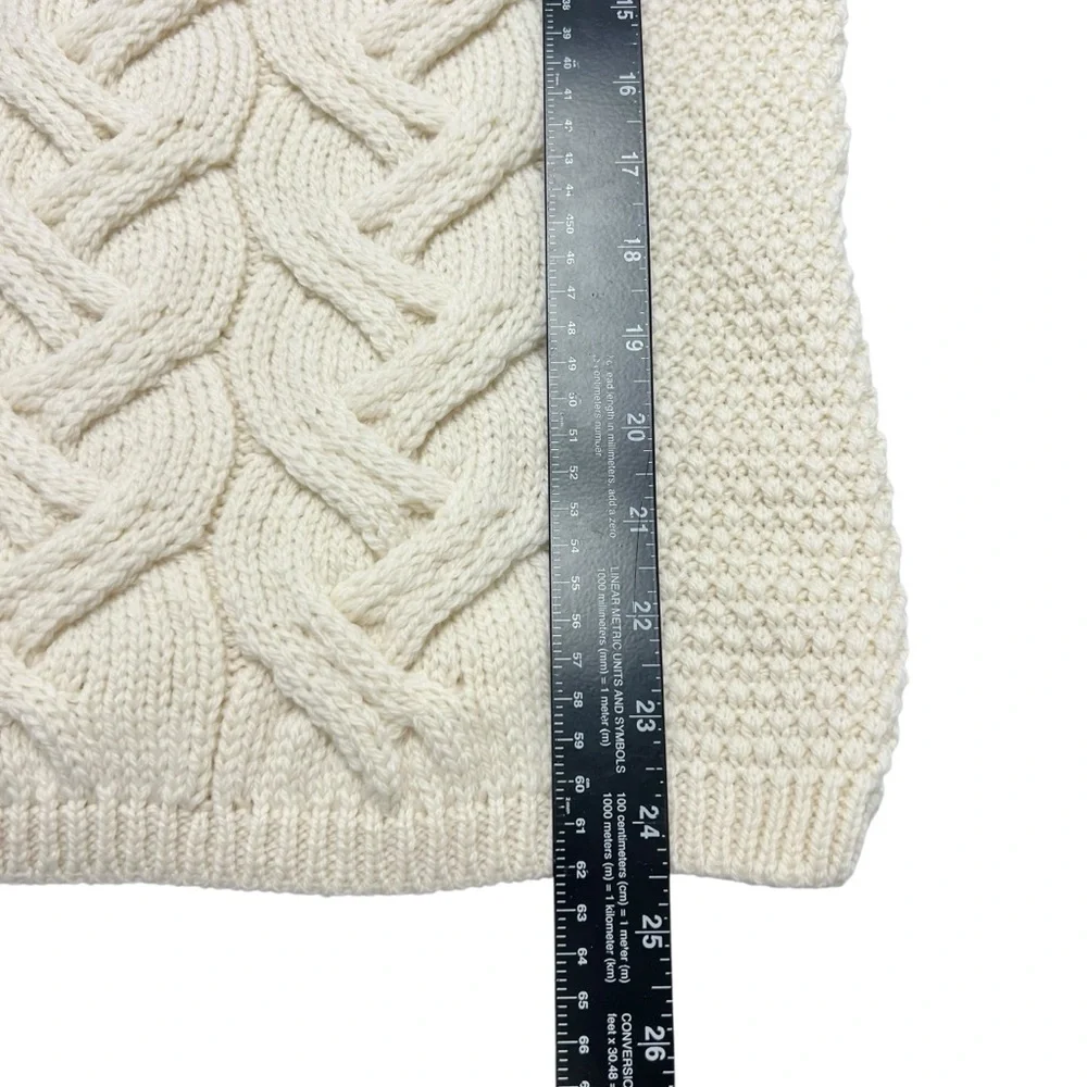 Aran Crafts NEW Cream Cowl neck Cable Knit sweater - Picture 8 of 10